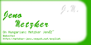 jeno metzker business card